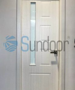 Cửa gỗ Compsite nhà vệ sinh có ô kính