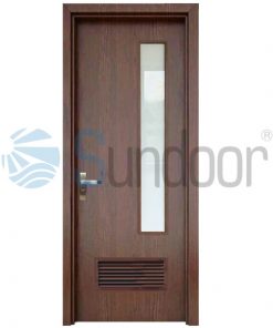 Cửa gỗ Compsite nhà vệ sinh có nan chớp